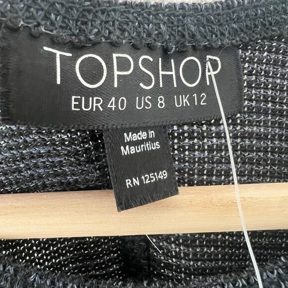 NWT TOPSHOP Women's Black Ribbed Knit Sleeveless Tank Top US Size 8 - Picture 5 of 7